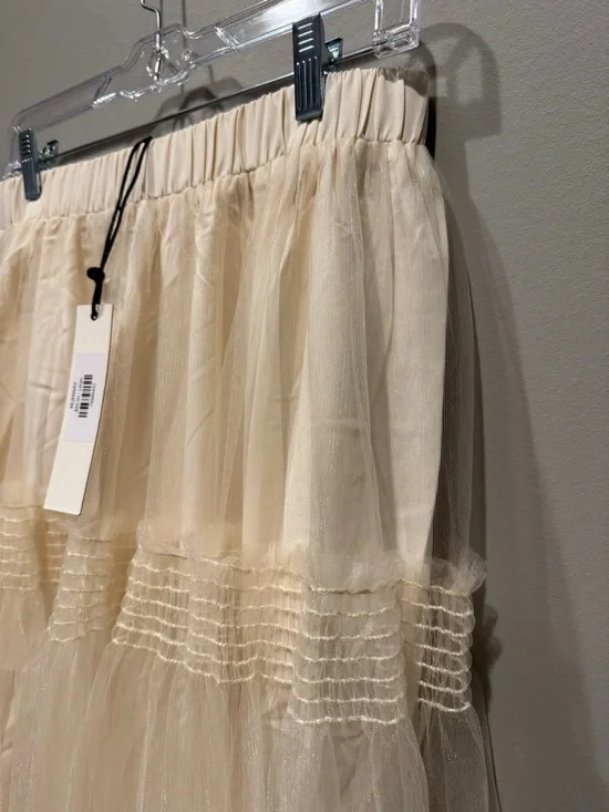 NWT Anthropologie Pinch Tiered Tulle  Overlay Skirt Sz L Ethereal Romantic Boho - Picture 6 of 16